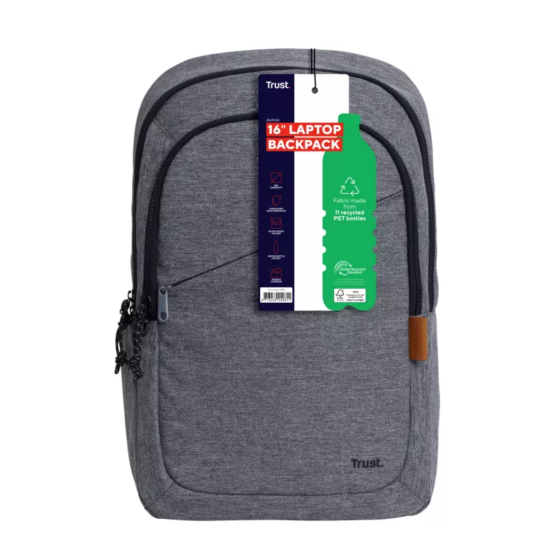 Zaino Trust Avana 40,6 cm 16 pollici grigio 3 scomparti