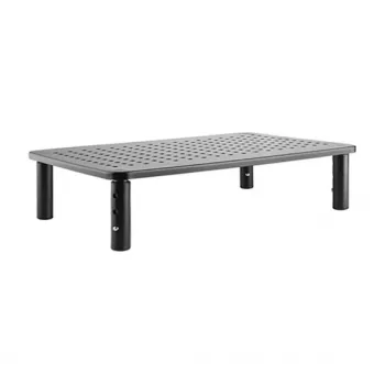 Supporto da tavolo per monitor autoportante GEMBIRD MS-TABLE-01 – un monitor, capacità 20 kg, nero, regolazione manuale in altezza 100–140 mm