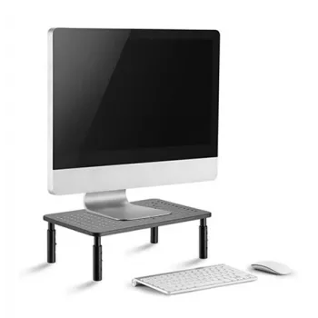 Supporto da tavolo per monitor autoportante GEMBIRD MS-TABLE-01 – un monitor, capacità 20 kg, nero, regolazione manuale in altezza 100–140 mm