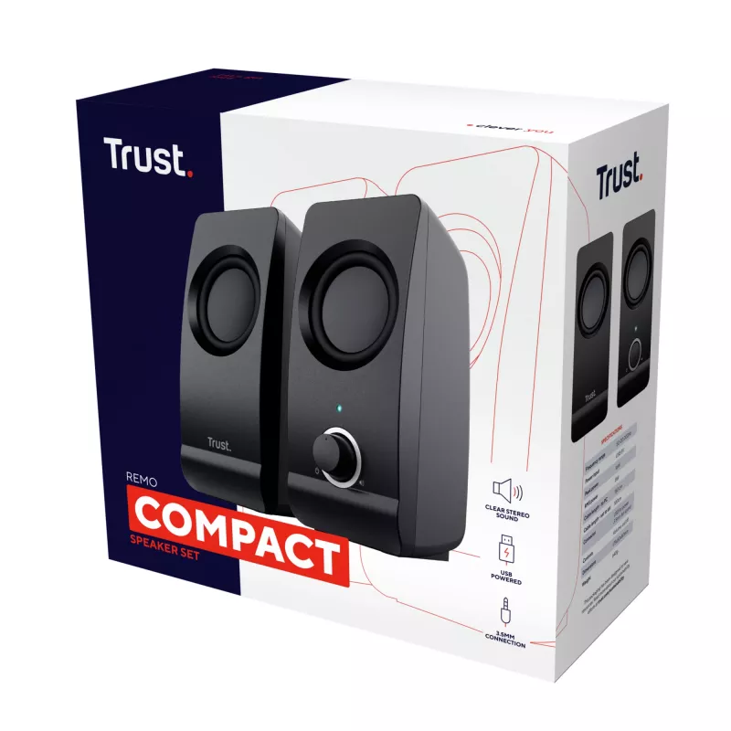 Trust Remo 2.0 a 1 via nero con filo 8 W