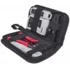 Kit di attrezzi per rete INTELLINET 4 pezzi — attrezzo per inserimento, pinza crimpatrice, tester per cavi di rete, nero