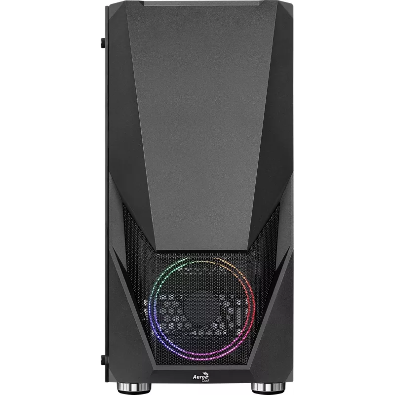Aerocool PGS Zauron FRGB-G-BK-v1 case per PC gaming Midi Tower, ATX/micro-ATX/Mini-ITX, vetro temperato, FRGB, nero