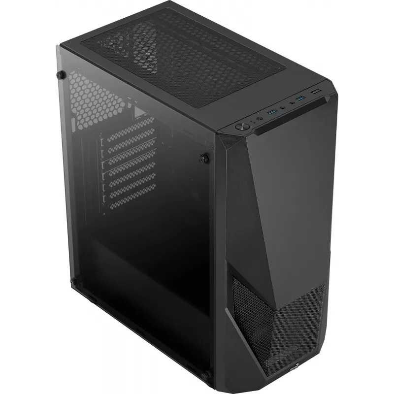 Aerocool PGS Zauron FRGB-G-BK-v1 case per PC gaming Midi Tower, ATX/micro-ATX/Mini-ITX, vetro temperato, FRGB, nero