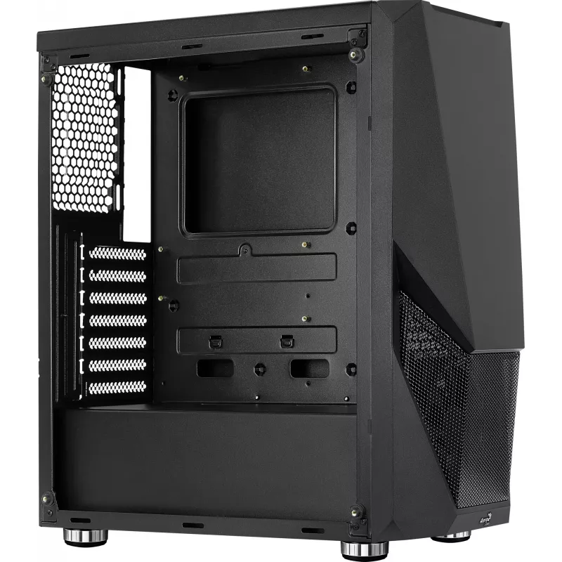 Aerocool PGS Zauron FRGB-G-BK-v1 case per PC gaming Midi Tower, ATX/micro-ATX/Mini-ITX, vetro temperato, FRGB, nero