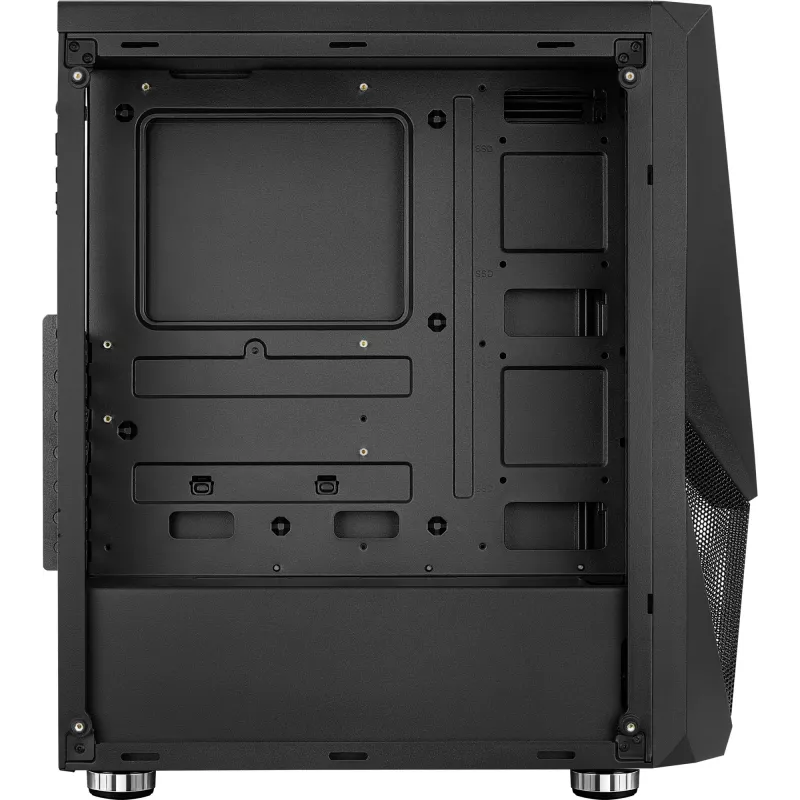 Aerocool PGS Zauron FRGB-G-BK-v1 case per PC gaming Midi Tower, ATX/micro-ATX/Mini-ITX, vetro temperato, FRGB, nero