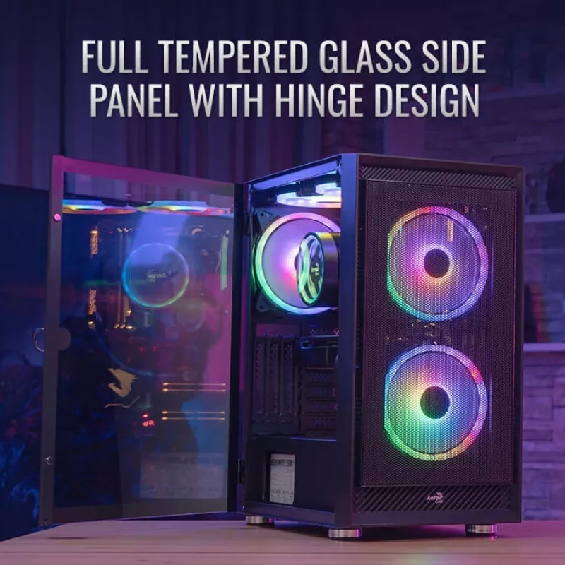 Aerocool PGS Graphite-G-BK-v2 FRGB case per PC Midi Tower, ATX, nero