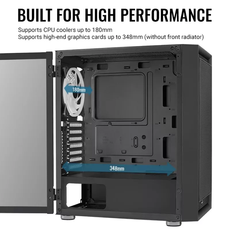 Aerocool PGS Graphite-G-BK-v2 FRGB case per PC Midi Tower, ATX, nero