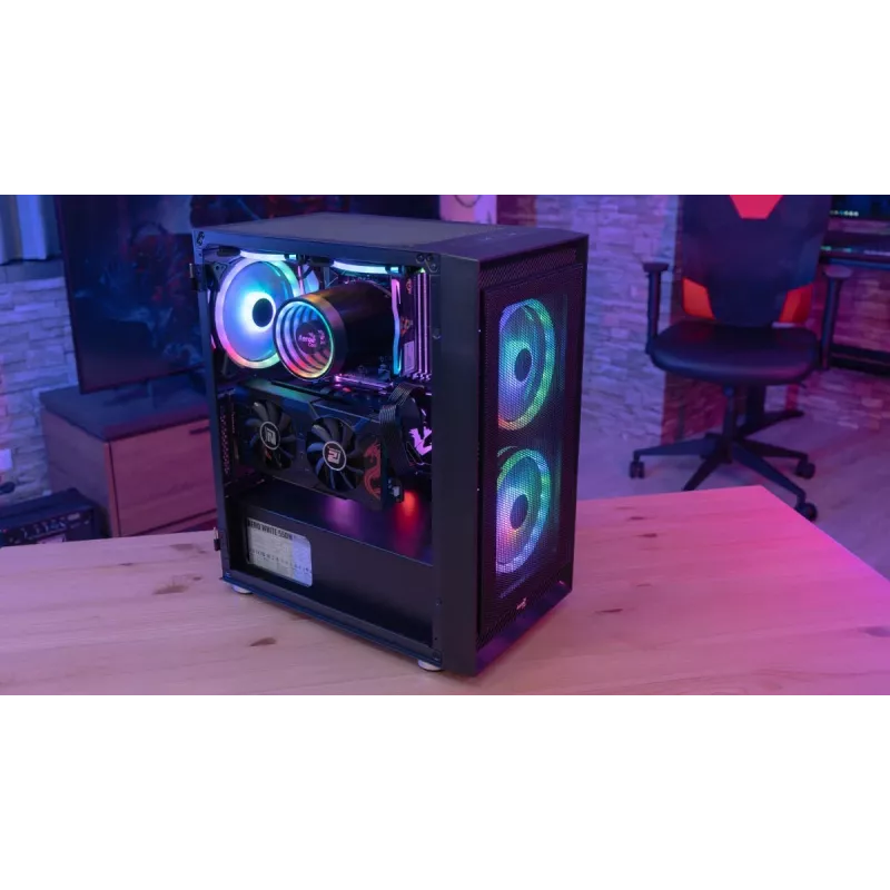 Aerocool PGS Graphite-G-BK-v2 FRGB case per PC Midi Tower, ATX, nero