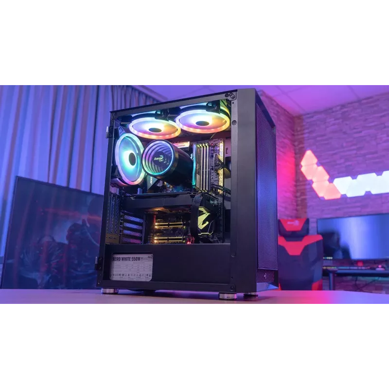 Aerocool PGS Graphite-G-BK-v2 FRGB case per PC Midi Tower, ATX, nero