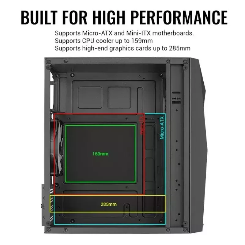 Aerocool PGS Raider Mini-G-BK-v3 case per PC, nero