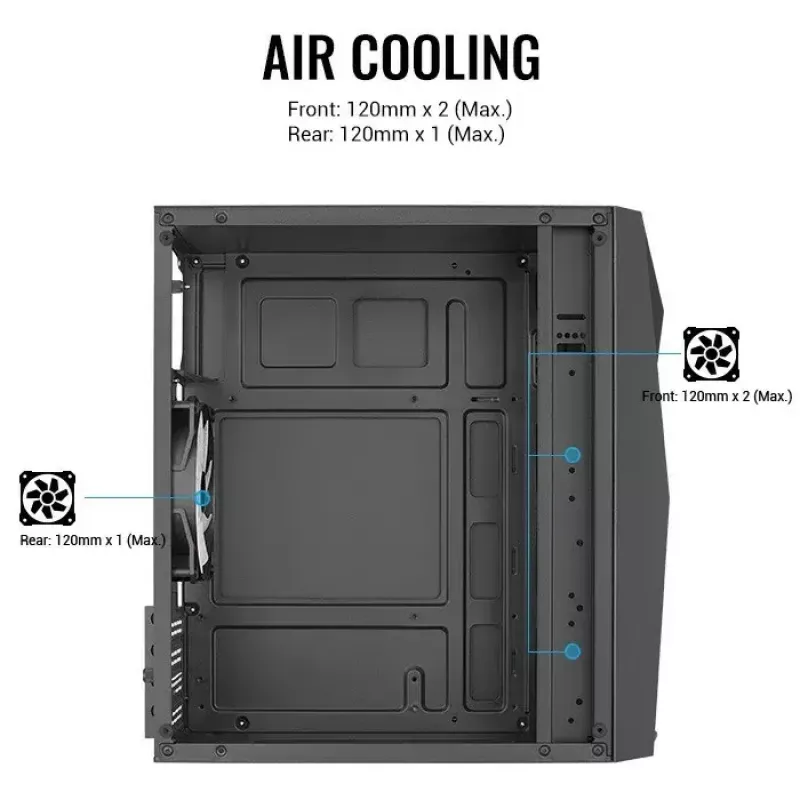 Aerocool PGS Raider Mini-G-BK-v3 case per PC, nero