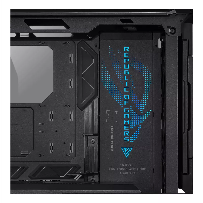 Case PC ASUS ROG Hyperion GR701 BTF Edition Tower — nero, vetro temperato, supporto per E-ATX/ATX/microATX, GPU 46 cm, radiatore superiore 420 mm
