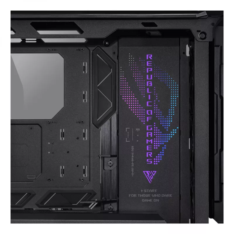 Case PC ASUS ROG Hyperion GR701 BTF Edition Tower — nero, vetro temperato, supporto per E-ATX/ATX/microATX, GPU 46 cm, radiatore superiore 420 mm