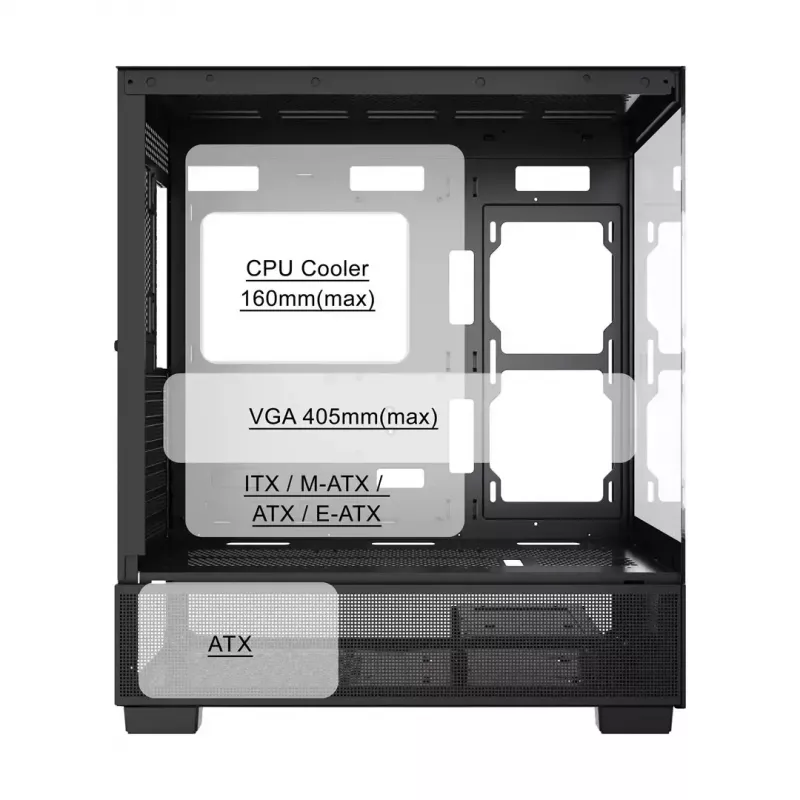 Case per computer GEMBIRD Fornax X550, ATX, nero