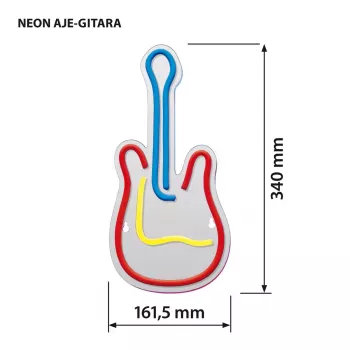 Insegna luminosa al neon LED ActiveJet AJE-NEON GUITAR multicolore USB 5V, 240×176×20 mm, montaggio a parete