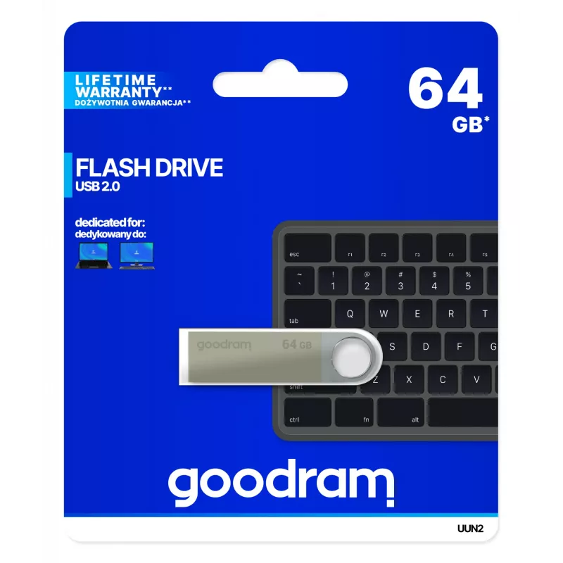 Goodram UUN2 chiavetta USB 64 GB USB Type-A 2.0 argento