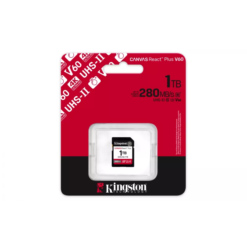 Kingston Technology 1TB Canvas React Plus SDXC UHS-II 280R/150W U3 V60 per Full HD/4K