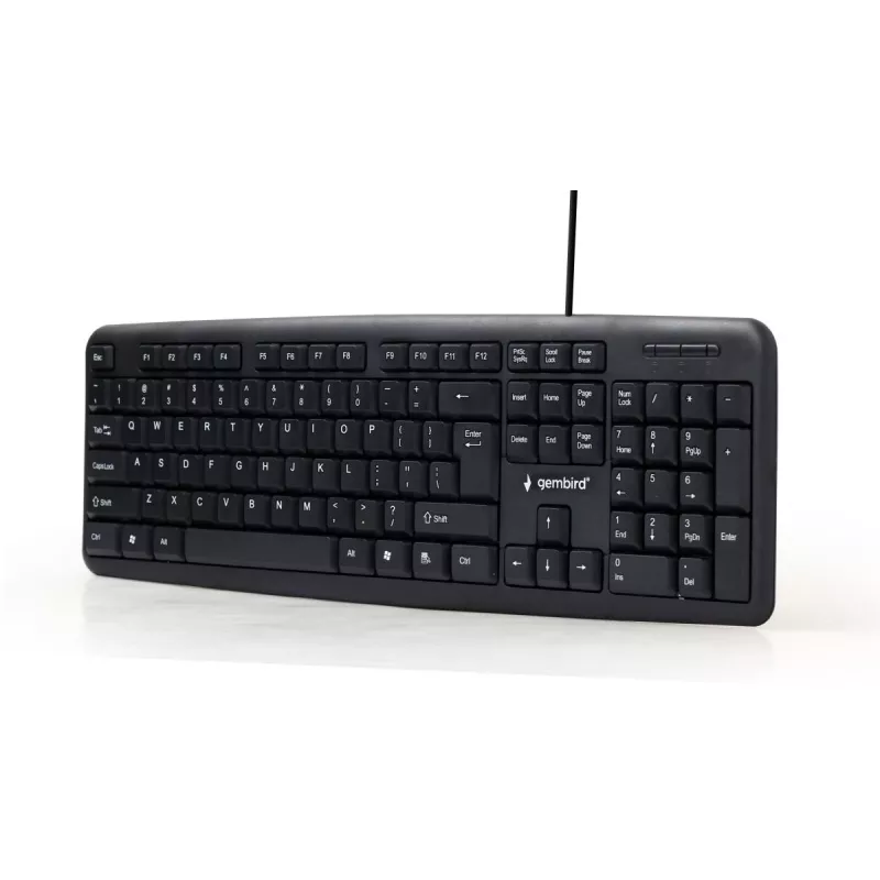 GEMBIRD KB-U-103 Standard - Tastiera - con filo USB - nera - Qwerty US/Int'l