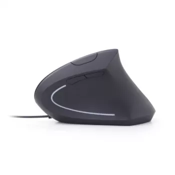 GEMBIRD mouse ottico MUS-ERGO-01 - ergonomico, 6 tasti, rotella, USB, nero