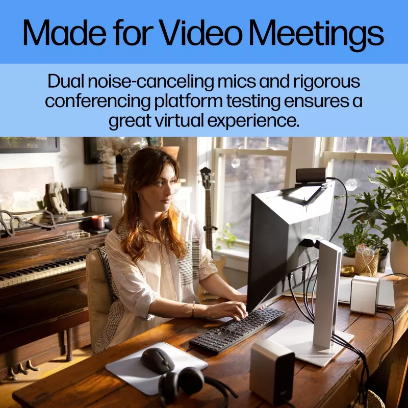 HP 960 Webcam streaming 4K, 8 MP, 3840 x 2160 pixel, 4K Ultra HD, 30 fps, 5x, Home