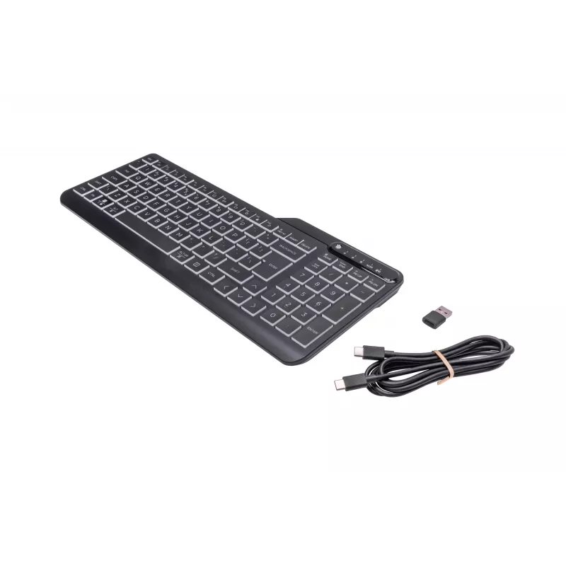 HP 400 Tastiera con filo retroilluminata, full-size (100%), cavo, USB, meccanica, QWERTY, nera