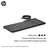 HP 400 Tastiera con filo retroilluminata, full-size (100%), cavo, USB, meccanica, QWERTY, nera