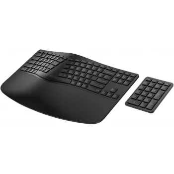 HP 965 Tastiera ergonomica wireless, formato completo (100%), wireless, RF wireless + Bluetooth, a membrana, QWERTY, nera