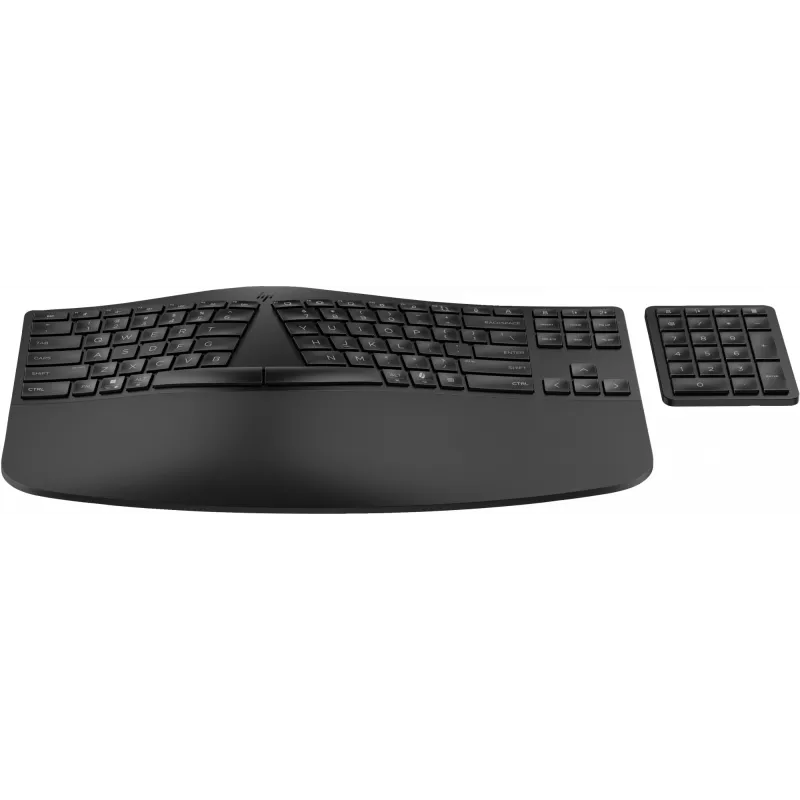 HP 965 Tastiera ergonomica wireless, formato completo (100%), wireless, RF wireless + Bluetooth, a membrana, QWERTY, nera