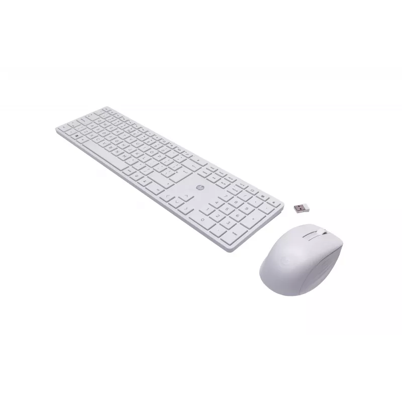 HP 650 Combo tastiera e mouse wireless, wireless, RF wireless, a membrana, QWERTY, bianco, mouse incluso