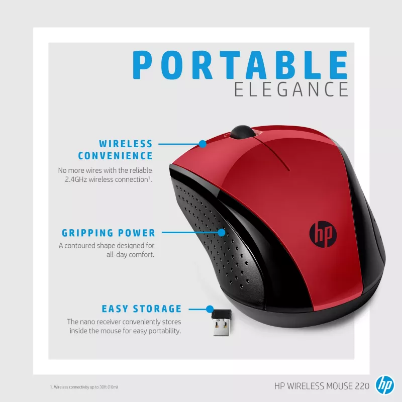 HP Mouse wireless 220 (Sunset Red)