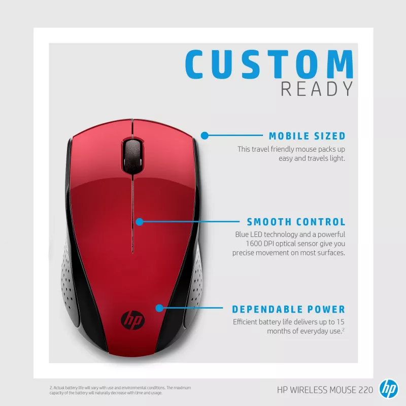 HP Mouse wireless 220 (Sunset Red)