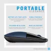 HP Mouse wireless Z3700, ambidestro, Blue LED, RF wireless, 1200 DPI, nero, blu