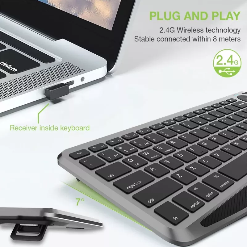 Techly ICTB9801TB Tastiera universale RF wireless + Bluetooth QWERTY US English nero