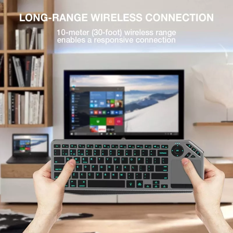 Techly ICTB9801TB Tastiera universale RF wireless + Bluetooth QWERTY US English nero