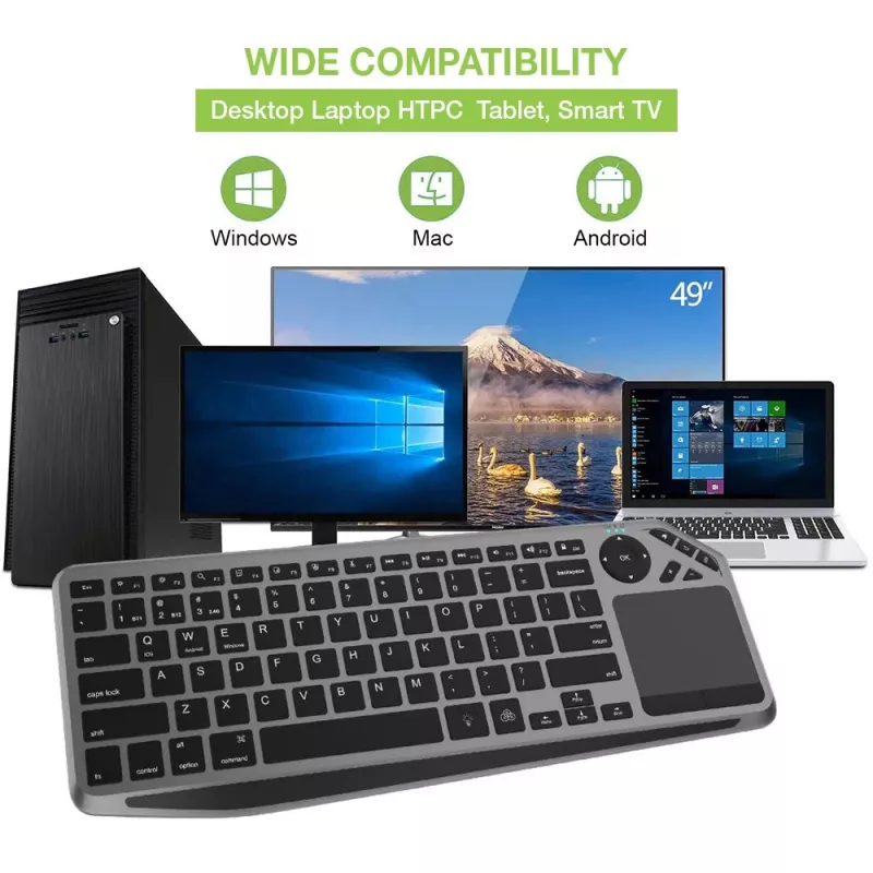 Techly ICTB9801TB Tastiera universale RF wireless + Bluetooth QWERTY US English nero