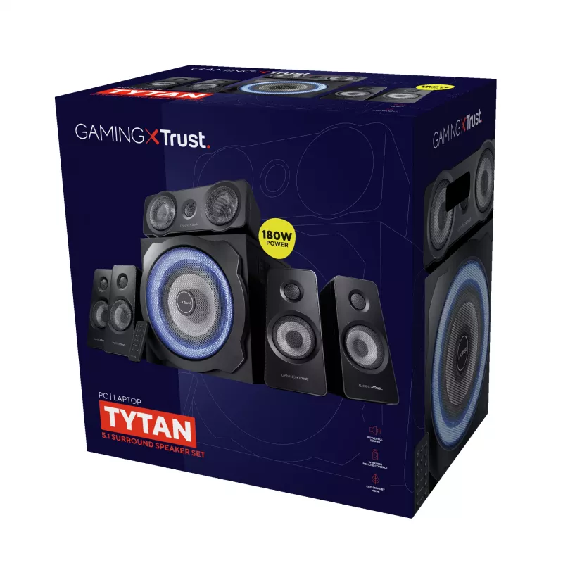 Trust GXT 658 Tytan Set di altoparlanti 5.1 90 W universale nero 5.1 canali