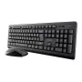 Set tastiera e mouse wireless TRUST Primo — tastiera full-size QWERTY US-inglese, ricevitore RF USB-A, mouse ottico 1200 DPI, nero