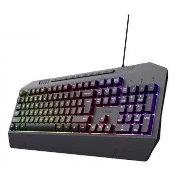 Tastiera gaming con filo TRUST GXT 836 Evocx USB QWERTY US-inglese, illuminazione RGB, poggiapolsi, 114 tasti, layout 110%