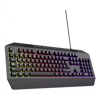 Tastiera gaming con filo TRUST GXT 836 Evocx USB QWERTY US-inglese, illuminazione RGB, poggiapolsi, 114 tasti, layout 110%
