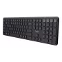 Tastiera wireless multi-dispositivo Trust Vaiya 25511, USB RF + Bluetooth, layout US, tastierino numerico, batteria ricaricabile integrata, nera