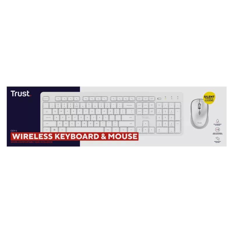 Trust Ody II Tastiera mouse inclusi Home/Office RF wireless QWERTY US-inglese bianco