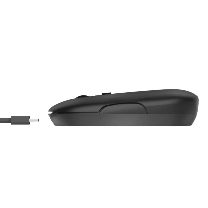 Trust Puck Mouse wireless ultra-sottile ricaricabile, ambidestro, ottico, RF wireless + Bluetooth, 1600 DPI, nero