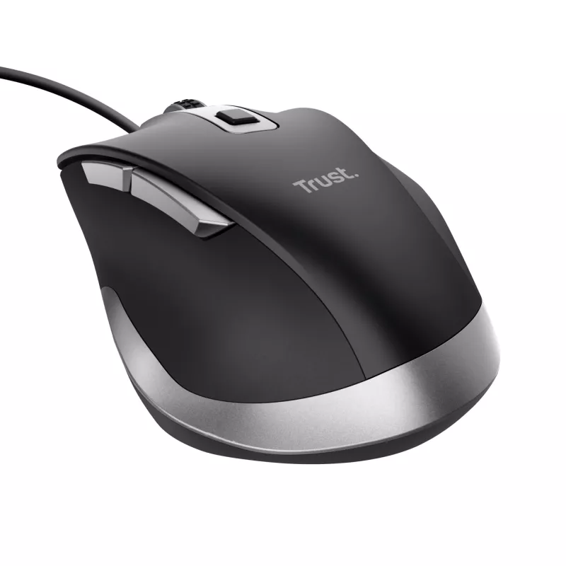 Trust Fyda Mouse con filo, per destrorsi, ottico, USB Type-A, 5000 dpi, nero