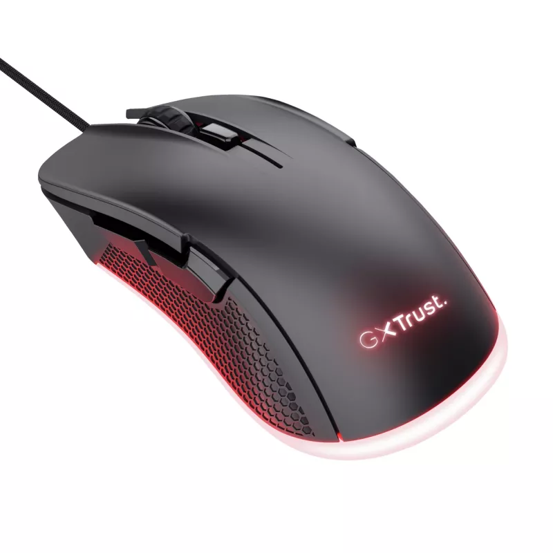 Trust GXT 922 YBAR Mouse gaming per destrorsi, USB Type-A, ottico, 7200 DPI