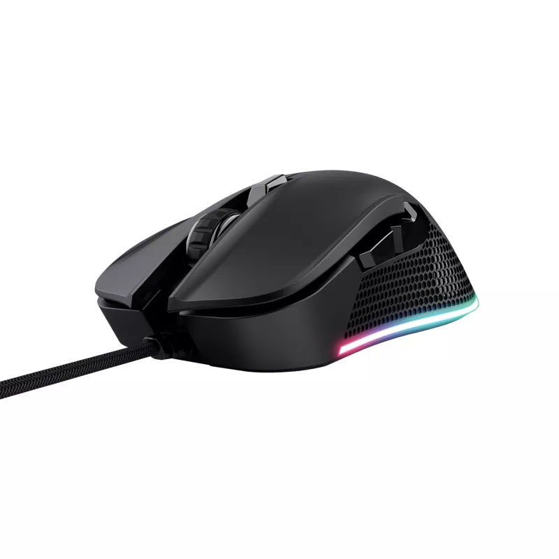Trust GXT 922 YBAR Mouse gaming per destrorsi, USB Type-A, ottico, 7200 DPI