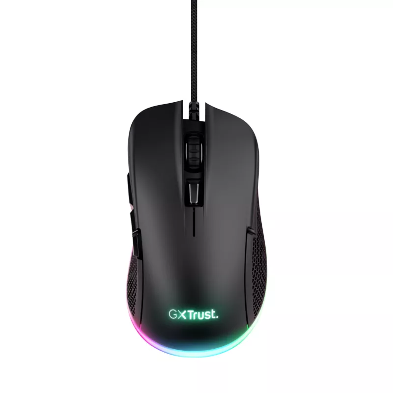 Trust GXT 922 YBAR Mouse gaming per destrorsi, USB Type-A, ottico, 7200 DPI