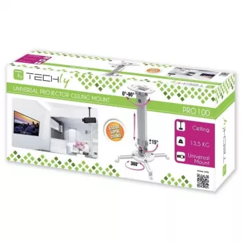 Techly staffa a soffitto per proiettore prolunga 380-580 mm argento ICA-PM 18S