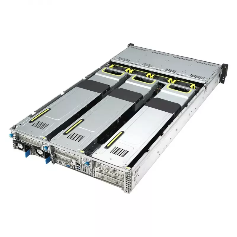 Server rack ASUS RS720A-E12-RS24U 2U socket SP5, supporto 2x CPU, 24 vani da 2,5 pollici, 24 slot DIMM DDR5, alimentatore 2600W, 10GbE