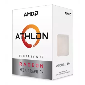 Processore desktop AMD Athlon 3000G — 2 core, 4 thread, 3,5 GHz, 4 MB L3, socket AM4, 35 W, iGPU Vega 3