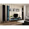 Scaffale da parete cama meble VIGO NEW 180×40×30 cm bianco/nero lucido